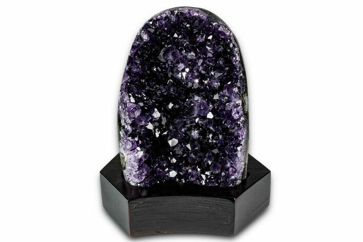 Deep Purple Amethyst Geode With Wood Base - Uruguay #342749